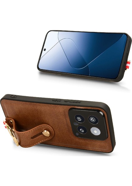 Xiaomi 14 Bilek Kayışı Uyumluluk Kolaylık Premium Pu Deri Kılıf (Yurt Dışından) fırsatları