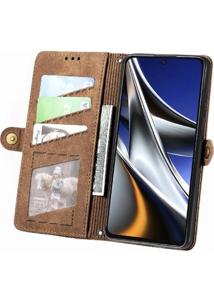 Xiaomi Poco X4 Pro 5g Için Flip Case Cüzdan Kapak Çevirin Darbeye Basit (Yurt Dışından)