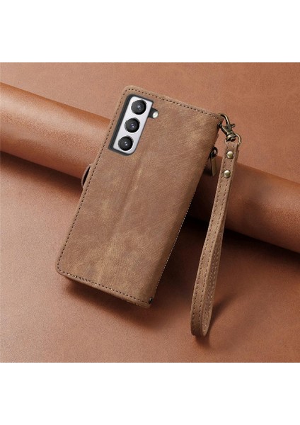 Samsung Galaxy S21 Için Flip Case Deri Kılıf Kapak Darbeye (Yurt Dışından)