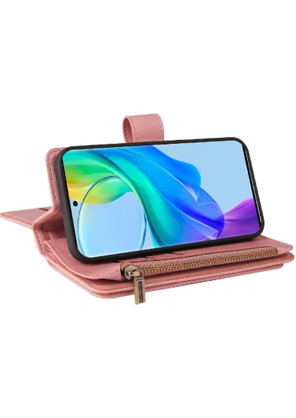 Vıvo V29 Lite Onbeş Kart Yuvaları Için Kılıf Kart Yuvası Pu ile Fermuar Poket (Yurt Dışından)