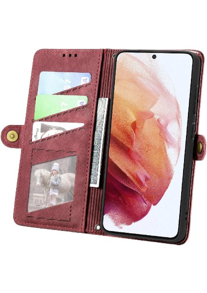 Samsung Galaxy S21 Fe Cüzdan Basit Iş Deri Kılıf Için Flip Case (Yurt Dışından)
