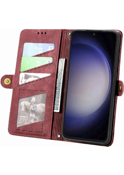 Mellow Shop Samsung Galaxy S23 Fe Cüzdan Darbeye Deri Kılıf Flip Case Için Flip Case (Yurt Dışından)