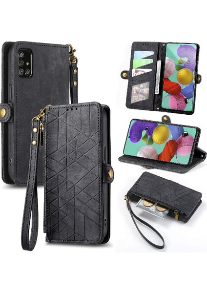 Samsung Galaxy A71 5g Için Flip Case Deri Kılıf Cüzdan Darbeye Basit (Yurt Dışından)
