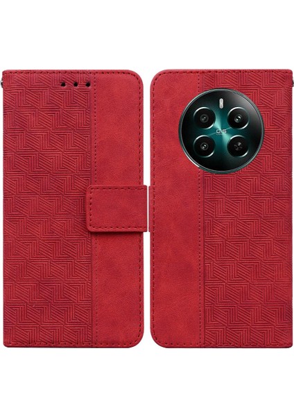 Realme 12 Artı Kickstand Özelliği Premium Pu Deri Flip Folio Için Kılıf (Yurt Dışından)