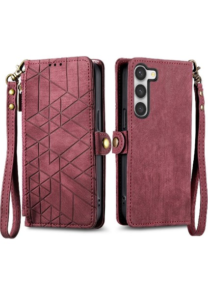 Samsung Galaxy S23 Basit Iş Deri Kılıf Için Flip Case Cüzdan Flip (Yurt Dışından)