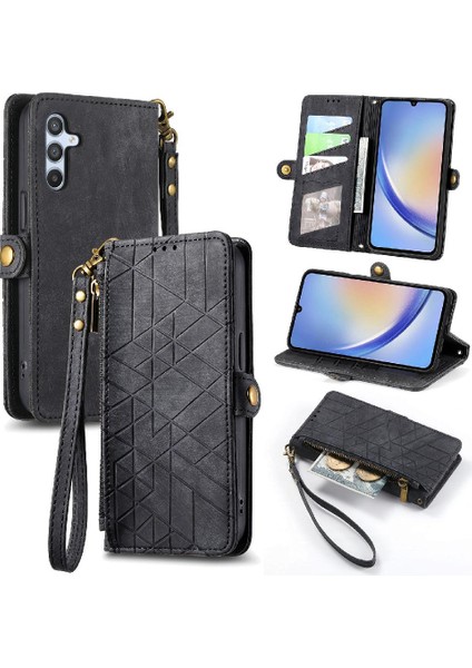 Samsung Galaxy A34 5g Için Flip Case Darbeye Cüzdan Kapak Kapak Basit (Yurt Dışından)