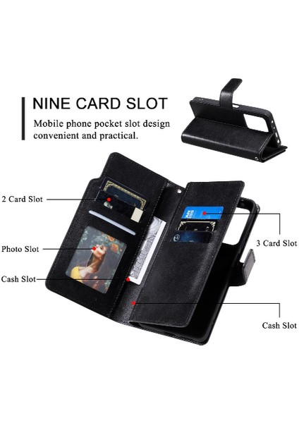 Xiaomi Redmi Için Not 12 5g Kickstand Pu Deri Manyetik Cüzdan 9 (Yurt Dışından)
