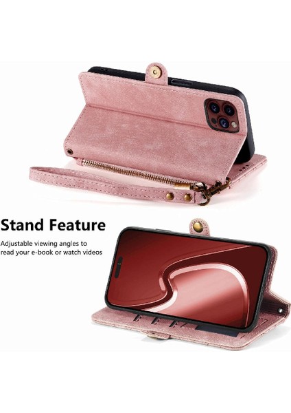 IPhone 15 Için Flip Case Pro Darbeye Kapak Kapak Cüzdan Basit Iş (Yurt Dışından)