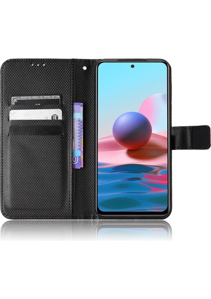 Xiaomi Redmi Not 10 4g Kapak Için Kickstand Manyetik Cüzdan Kart (Yurt Dışından)