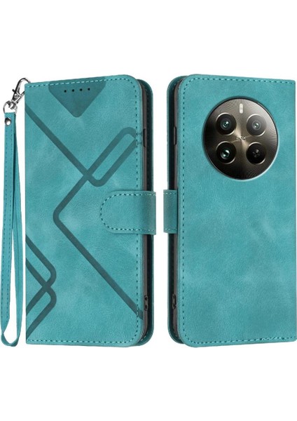 Kart Yuvası Standı Manyetik Flip ile Realme 12 Artı Pu Deri Için Flip Case (Yurt Dışından)