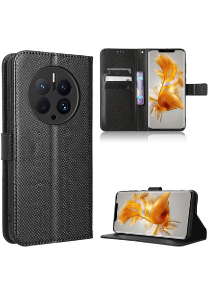 Mellow Shop Huawei Mate 50 Pro Için Kılıf Kart Tutucu Kapak Kickstand Manyetik Cüzdan (Yurt Dışından)