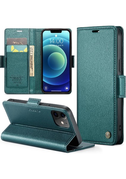 IPhone 12 Mini Cüzdan Kılıf Anti Dolandırıcılık Kart Yuvası Darbeye Dayanıklı (Yurt Dışından)