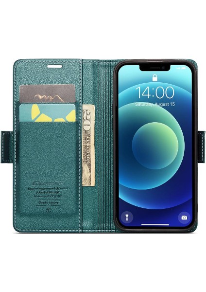 IPhone 12 Mini Cüzdan Kılıf Anti Dolandırıcılık Kart Yuvası Darbeye Dayanıklı (Yurt Dışından)