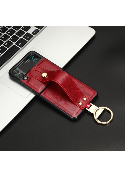 Samsung Galaxy Z Flip 3 Uyumluluk Bilek Kayışı Premium Pu (Yurt Dışından)
