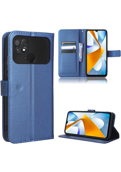 Xiaomi Poco C40 Kapak Kart Tutucu Kickstand Manyetik Cüzdan (Yurt Dışından)