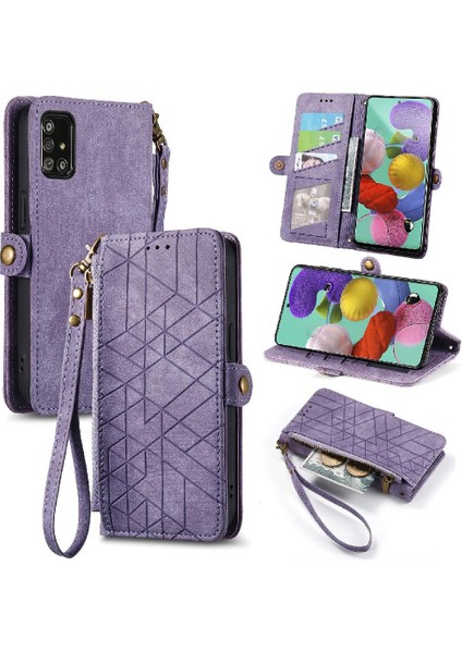 Samsung Galaxy A71 5g Için Flip Case Deri Kılıf Cüzdan Darbeye Basit (Yurt Dışından)