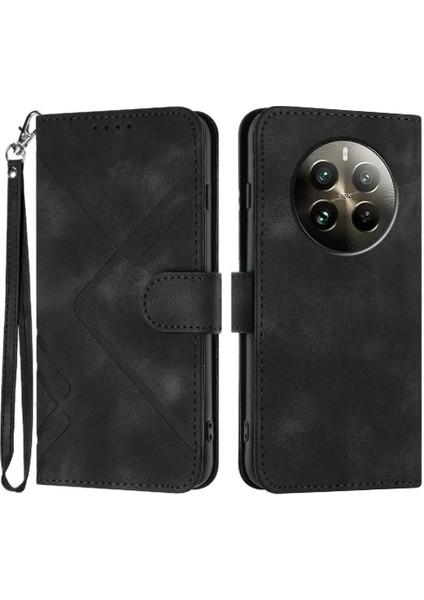 Kart Yuvası Standı Manyetik Flip ile Realme 12 Artı Pu Deri Için Flip Case (Yurt Dışından)
