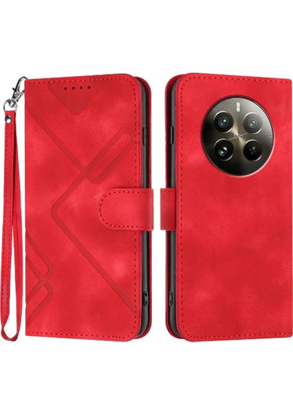 Kart Yuvası Standı Manyetik Flip ile Realme 12 Artı Pu Deri Için Flip Case (Yurt Dışından)