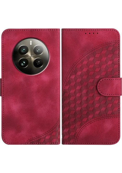 Realme 12 Artı Pu Deri Kapak Çevirin Manyetik Kart Tutucu (Yurt Dışından)