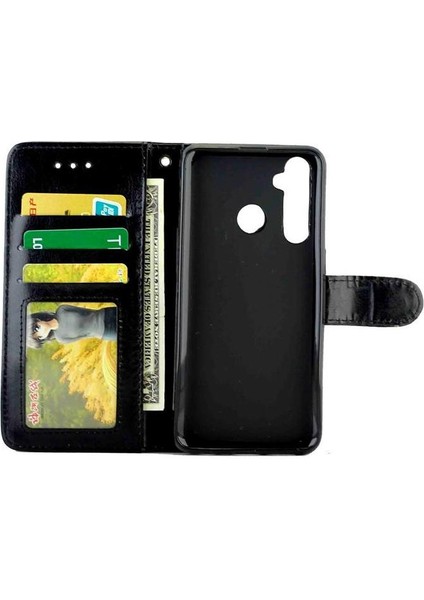 Realme 5 Pro Manyetik Kapatma Pu Deri Darbeye Dayanıklı Kart Için Flip Case (Yurt Dışından)