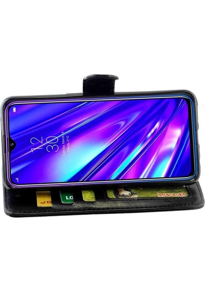 Realme 5 Pro Manyetik Kapatma Pu Deri Darbeye Dayanıklı Kart Için Flip Case (Yurt Dışından)