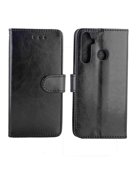 Realme 5 Pro Manyetik Kapatma Pu Deri Darbeye Dayanıklı Kart Için Flip Case (Yurt Dışından)