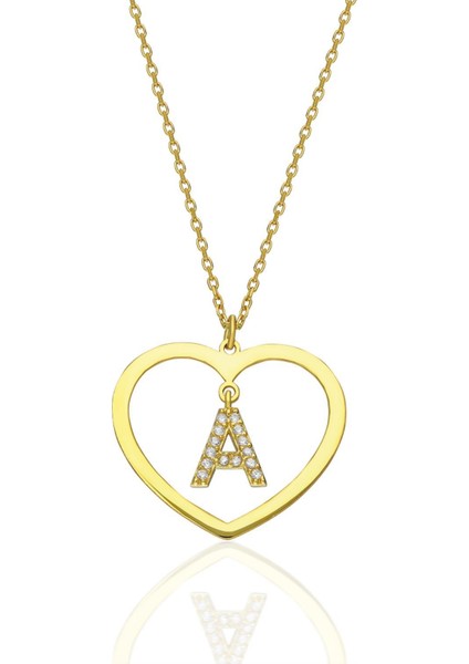 Ince Kalp Askı Harf Kolyesi