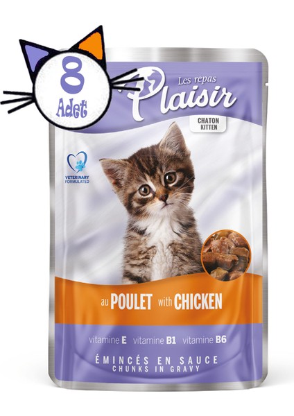 Pouch Kitten 100gr Yaş Yavru Kedi Maması 8 Adet