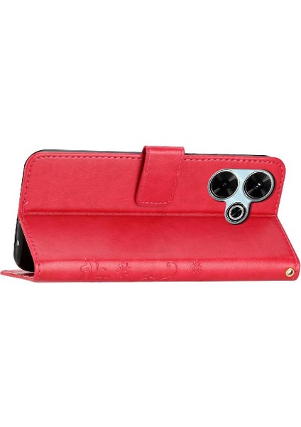 Xiaomi Redmi Için Flip Case 13 4g Bilek Kayışı Kickstand Kart Tutucu Kapatma (Yurt Dışından)