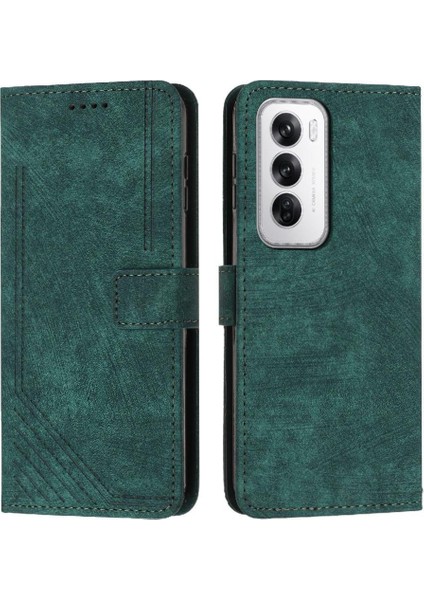 Oppo Oppo 12 5g Cüzdan Kickstand Kart Ekleme Pu Deri Için Flip Case (Yurt Dışından)