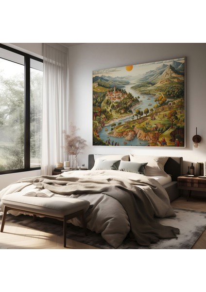Anadolu Kanvas Tablo - Osmanlı Manzarası - Anadolu, Kültürel Cazibe, Duvar Sanatı, Kanvas Tablo, 30X30