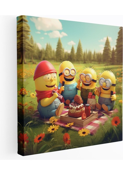 Minionlar Kanvas Tablo - Renkli Karikatür Duvar Tablosu - Minionlar, Kanvas Tablo, Ev Dekorasyonu, Duvar Sanatı, 30X30