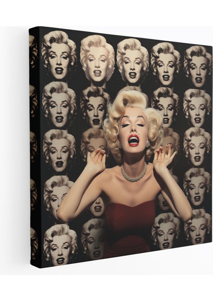 Marilyn Monroe Kolaj Kanvas Tablo - Marilyn Monroe, Ikonik Pozlar, Kanvas Tablo, Ifadeler, 30X30