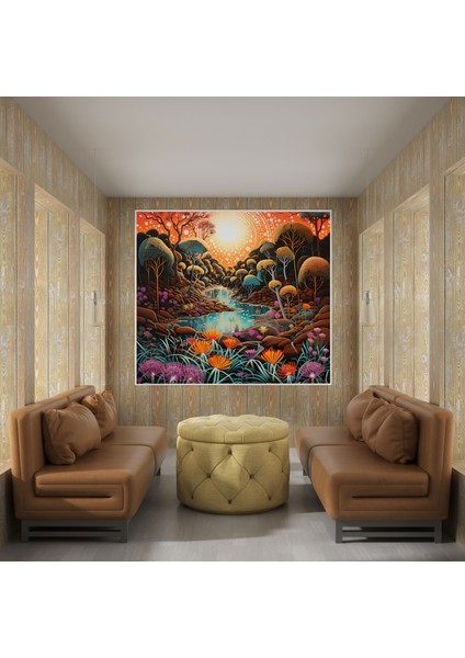 Aborijin Duvar Sanatı - Flora ve Fauna Vizyonları - Aborijin, Ataların Toprakları, Ev Dekorasyonu, Aborijin, 30X30