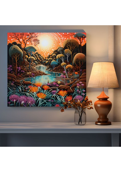 Aborijin Duvar Sanatı - Flora ve Fauna Vizyonları - Aborijin, Ataların Toprakları, Ev Dekorasyonu, Aborijin, 30X30
