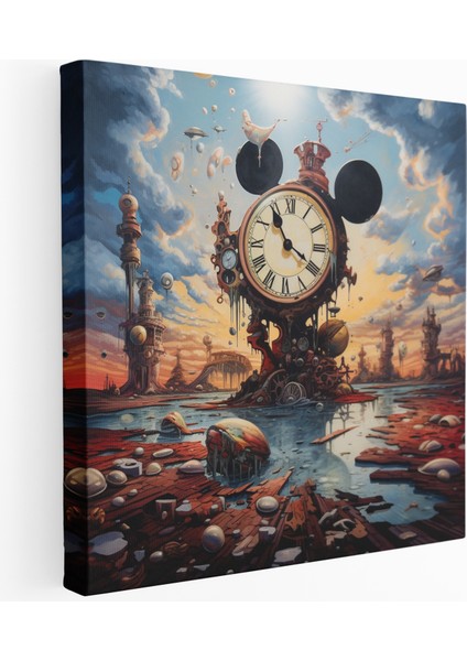 Sürrealist Mickey Mouse Gökyüzü Kanvas Tablo, 30X30