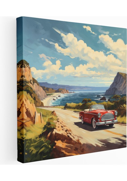 Sahil Yolu Gezisi Kanvas Tablo, 30X30