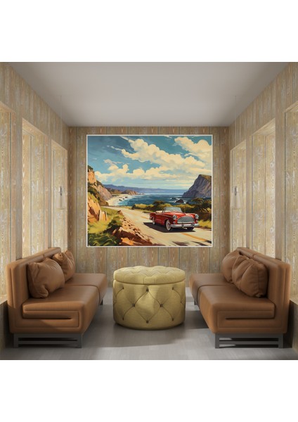 Sahil Yolu Gezisi Kanvas Tablo, 30X30 fiyatları