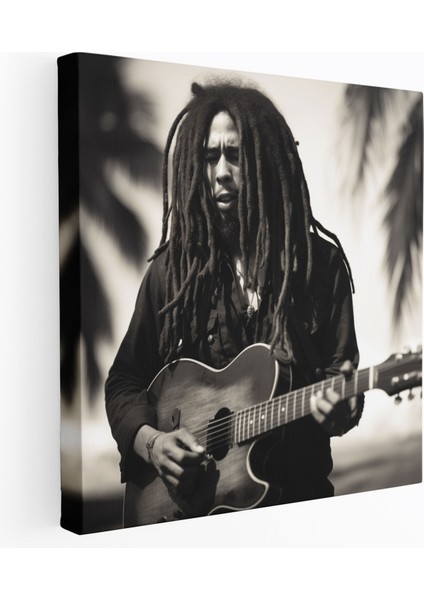 Bob Marley Duvar Tablosu - Zamansız Siyah Beyaz Fotoğraf - Bob Marley, Kanvas Tablo, Bob Marley Duvar Dekorasyonu, Bob Marley, 30X30