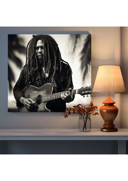 Bob Marley Duvar Tablosu - Zamansız Siyah Beyaz Fotoğraf - Bob Marley, Kanvas Tablo, Bob Marley Duvar Dekorasyonu, Bob Marley, 30X30 fiyatları