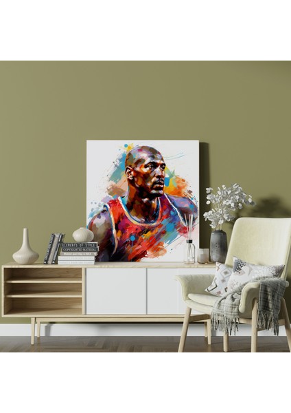 Michael Jordan Kanvas Tablo - Efsanevi Soyut - Micheal Jordan, Kanvas Tablo, Efsanevi, Duvar Dekorasyonu, 50X50