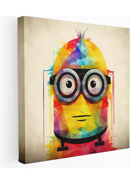 Soyut Minion Siluet Kanvas Tablo - Minyonlar, Duvar Sanatı, Minyonlar, Kanvas Tablo, 50X50