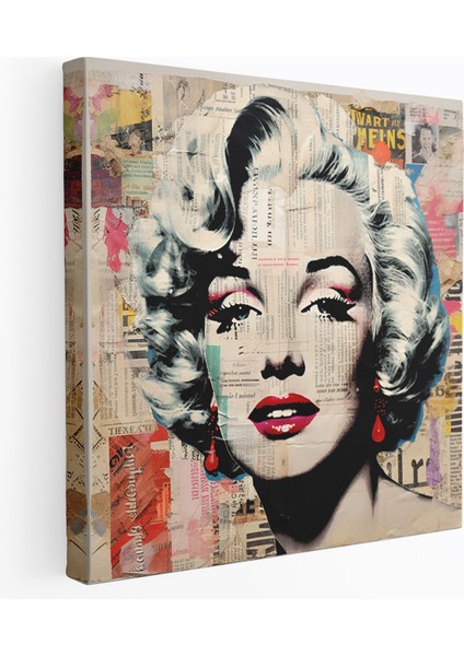 Marilyn Monroe Kanvas Tablo - Vintage Gazete Kolajı Duvar Tablosu - Marilyn Monroe, Kanvas Tablo, Marilyn Monroe, Duvar Dekorasyonu, 30X30