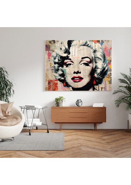 Marilyn Monroe Kanvas Tablo - Vintage Gazete Kolajı Duvar Tablosu - Marilyn Monroe, Kanvas Tablo, Marilyn Monroe, Duvar Dekorasyonu, 30X30 modelleri