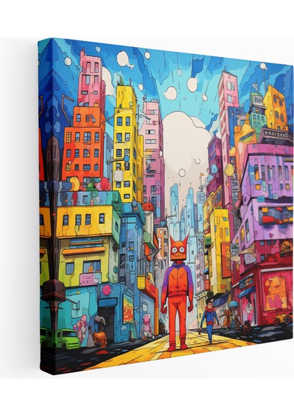 Karikatür Süper Kahraman Ikili Kanvas Tablo, 30X30