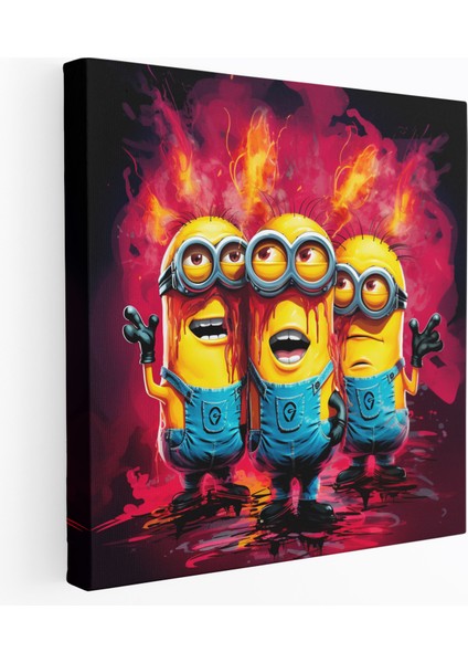 Minyonlar Kanvas Tablo - Pop Art Afacan Duvar Tablosu - Minionlar, Ev Dekorasyonu, Kanvas Tablo, Hayat, 50X50