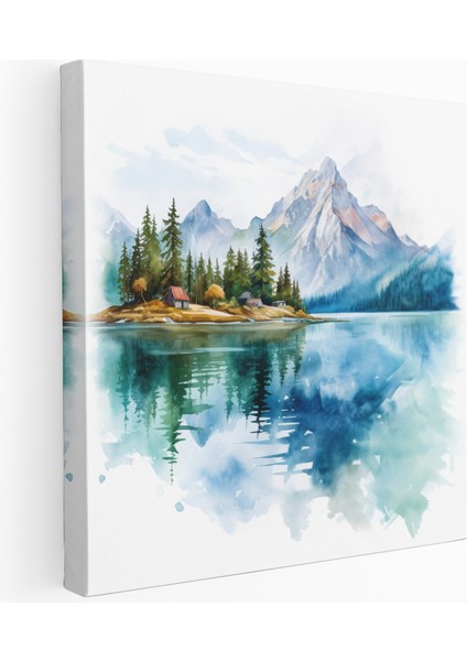 Dağ Yansımaları Kanvas Tablo, 30X30