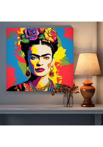 Pop Art Frida Kahlo Kanvas Tablo - Frida Kahlo, Duvar Dekorasyonu, Kişilik, Kanvas Tablo, 30X30