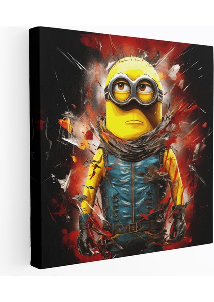 Minyonlar Duvar Sanatı - Pop Art Tarzı Kanvas Tablo - Minionlar, Canlı Renkler, Kanvas Tablo, Ev Dekorasyonu, 30X30