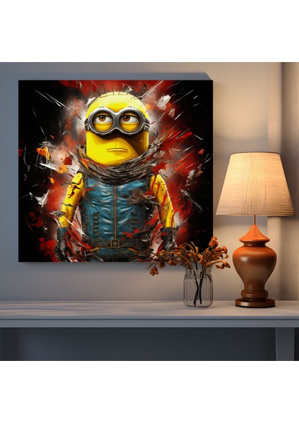 Minyonlar Duvar Sanatı - Pop Art Tarzı Kanvas Tablo - Minionlar, Canlı Renkler, Kanvas Tablo, Ev Dekorasyonu, 30X30 fiyatları